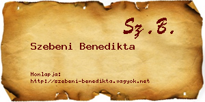 Szebeni Benedikta névjegykártya